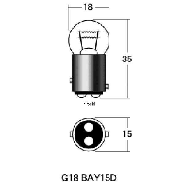 【メーカー在庫あり】 A5404 M&H マツシマ 口金ダブル球 12V18/5W ウインカー/ポジション球 (クリア) (2個入り) HD店 | ホンダ | 02