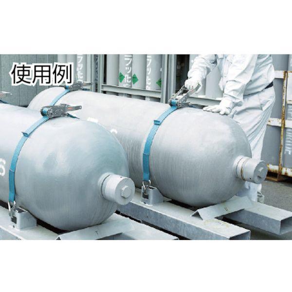 【メーカー在庫あり】 BLR030HA010HA060 ベルトラッシング ラチェットバックル 50mm幅 破断荷重30kN 最大使用力7.5kN 両端フックAタイプ 巻取側6m HD店の画像