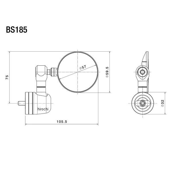 BS185B リゾマ rizoma バーエンドミラー SPY-R60 直径57mm ブラック 左右共通 1個売り HD店 | ブランド登録なし | 02