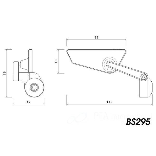 BS295B リゾマ rizoma ミラー Cut-Edge 右 汎用 黒 HD店 | ブランド登録なし | 03