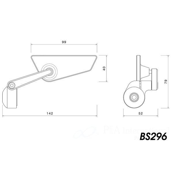 BS296B リゾマ rizoma ミラー Cut-Edge 左 汎用 黒 HD店 | ブランド登録なし | 04