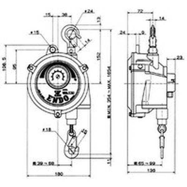 【メーカー在庫あり】 EWF-15 EWF15  遠藤工業(株) ENDO スプリングバランサー 9〜15Kg 1.3m HD店_1