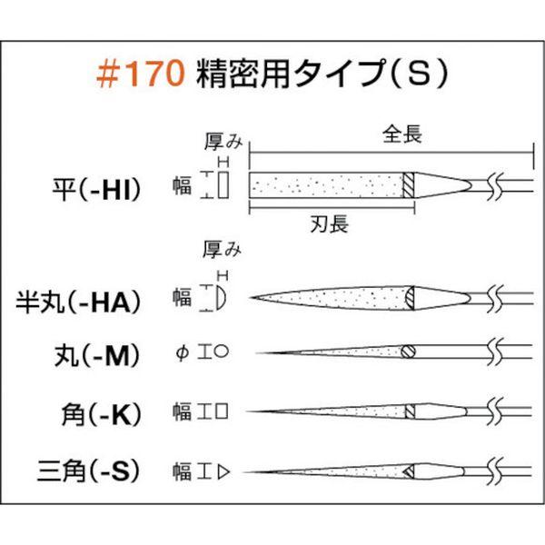 【メーカー在庫あり】 GS-5-SET GS5SET  ダイヤモンドヤスリ 精密用＃170 5本セット 全長200mm(5本組サイズ) HD店の画像