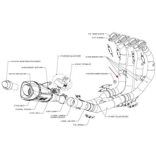 H-Y6R8 アクラポビッチ AKRAPOVIC リペアヘッダーチューブ レーシングライン YZF-R6 ステンレス HD店