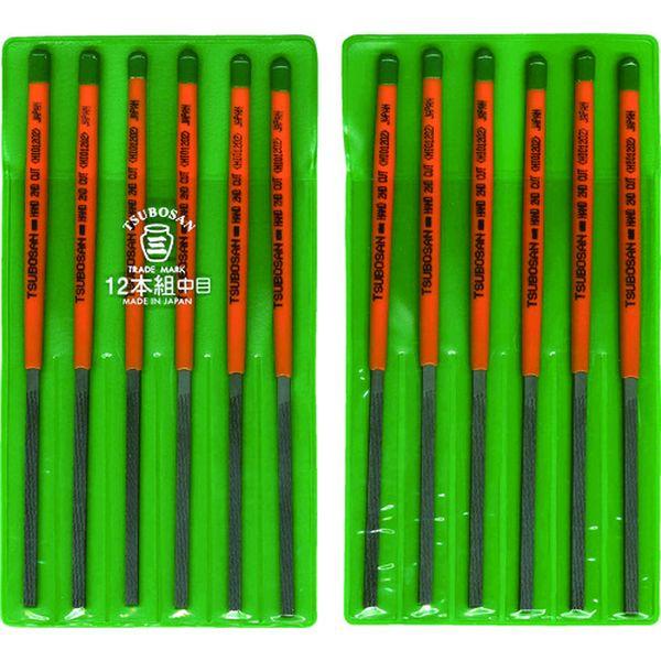 HI012-02 ツボサン(株) ツボサン 組ヤスリ 12本組 平 中目 HD