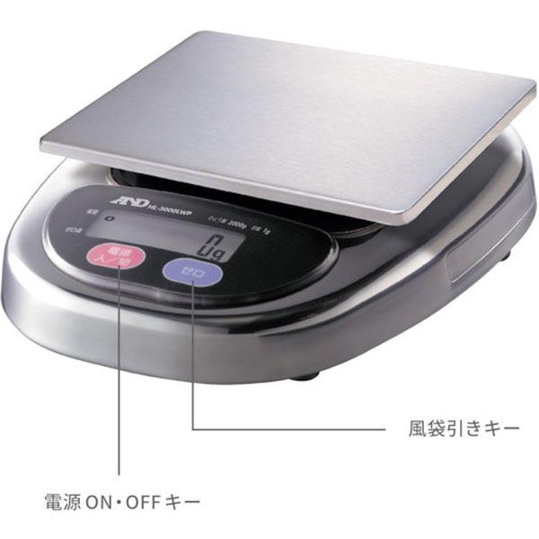 【メーカー在庫あり】 HL3000LWP (株)エー・アンド・デイ A＆D 防塵・防水デジタルはかりウォーターボーイ皿寸法174×137mm HD店の画像
