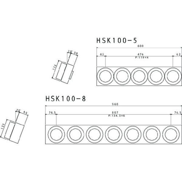【メーカー在庫あり】 HSK100-8 HSK1008 トラスコ中山(株) TRUSCO ツーリングフレーム HSK100A BT50 NT50兼用 7個収納 HD店_5