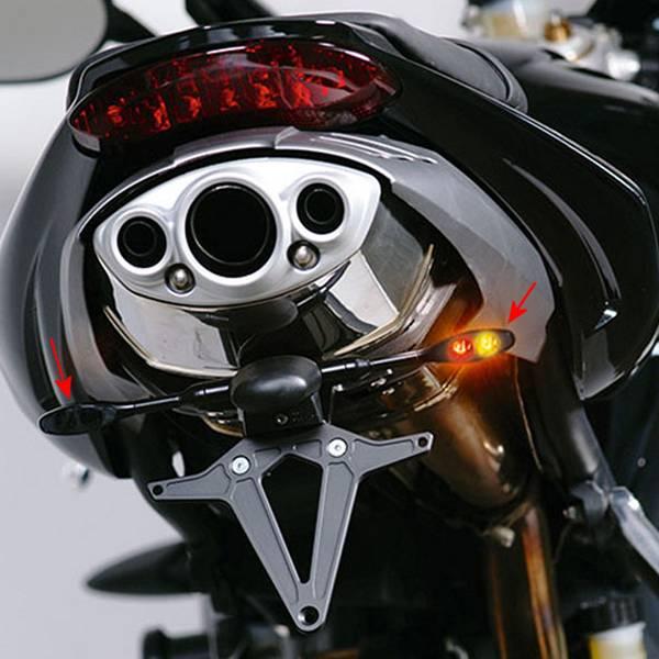 KM143-100 ケラーマン Kellermann micro 1000 DF Dark/ マイクロ 1000 DF ダーク マットブラック/スモーク アンバー/赤 1個売り HD店の画像