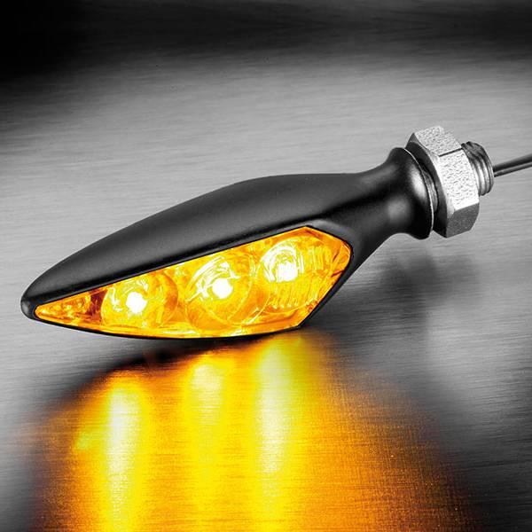 KM167-250 ケラーマン Kellermann Rhombus S Extreme 右前、左後 マットブラック/クリアー アンバー 1個売り HD店_1