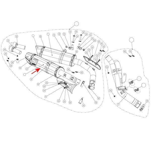 M-HZ03205C/1 アクラポビッチ AKRAPOVIC リペアサイレンサーZ-TYPE E1仕様 右側 09年以降 YZF-R1 カーボン HD店