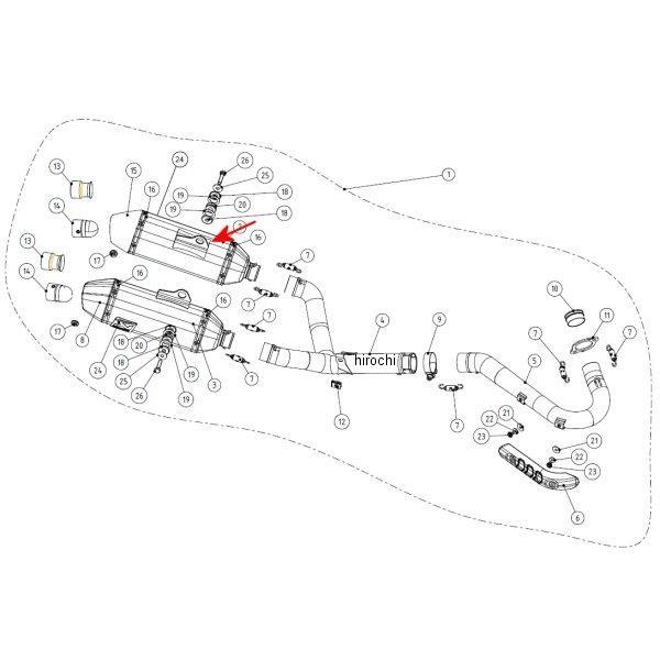 M-Q04403TL アクラポビッチ AKRAPOVIC リペアサイレンサー Q-TYPE 左側 HD店