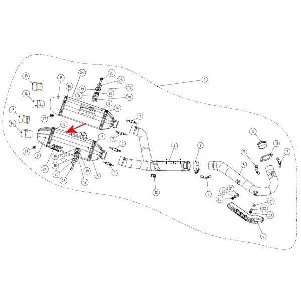 M-Q04403TR アクラポビッチ AKRAPOVIC リペアサイレンサー Q-TYPE 右側 HD店