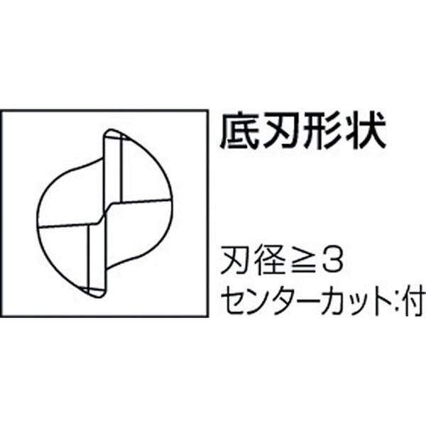 【メーカー在庫あり】 MS2MRBD0600R100 2枚刃エムスター 超硬ラジアスエンドミルミディアム刃長(M)6mm HD店の画像