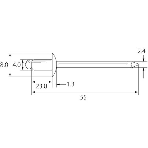 【メーカー在庫あり】 NA512EB (株)ロブテックス エビ ブラインドリベット(アルミ/アルミ製) 5-12(300本入) エコBOX HD店の画像