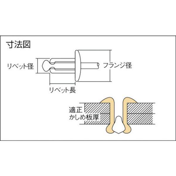 【メーカー在庫あり】 NST 6-4EB NST64EB  ブラインドリベット(ステンレス/ステンレス製) 6-4(150本入) エコBOX HD店の画像
