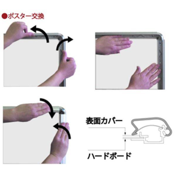 【製造会社店卸し資産あり】 PGSK-B2KS PGSKB2KS 不易流行精工(株) TOKISEI ポスターグリップスタンド貼り出し 屋内用 A型 B2片面しろがね色 固定ディスク店