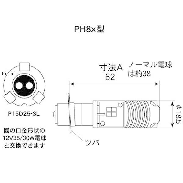 【メーカー在庫あり】 PL089 M&H マツシマ LEDヘッドライトバルブ PonLED PH8X型 HD店 | ブランド登録なし | 02