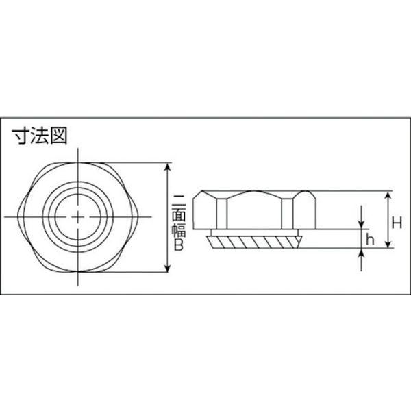 【メーカー在庫あり】 S6-15 S615 カレイナット/M6、板厚1.6ミリ以上、(500個入) HD店_2