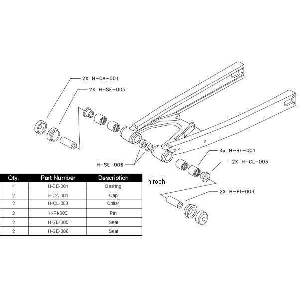 【USA在庫あり】 SA-H03-521 ピボットワークス Pivot works スイングアーム ベアリングキット 86年 CR250R、CR125R HD店の画像
