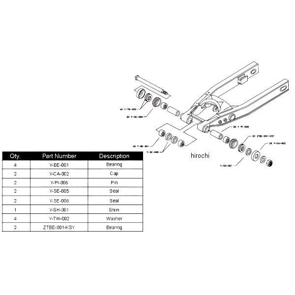【USA在庫あり】 SA-Y10-020 ピボットワークス Pivot works スイングアーム ベアリングキット 88年-92年 YZ250 HD店の画像