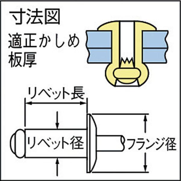 【メーカー在庫あり】 SD30M4BS オープンリベット(オール鉄)φ3.0、(1000本入) HD店の画像