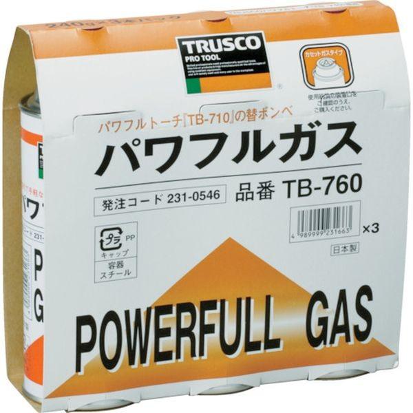 【メーカー在庫あり】 TB-760 TB760  トラスコ中山(株) TRUSCO パワフルガス240g 3本パック HD店｜hirochi2