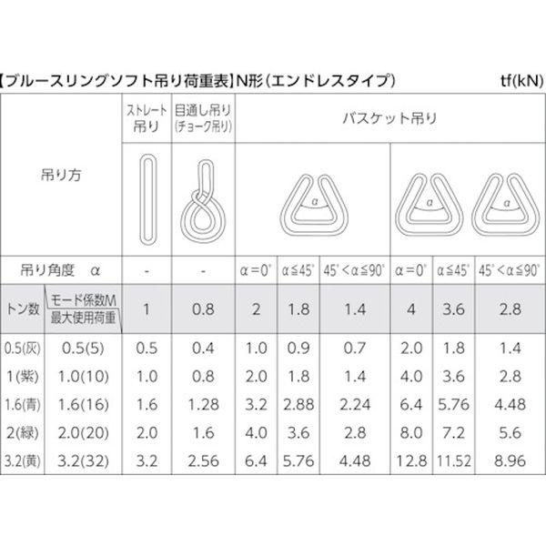 【メーカー在庫あり】 TBSN3.2TX4M ブルースリングソフトN形(エンドレスタイプ)荷重3.2t 全長4m(JIS規格品) HD店_1