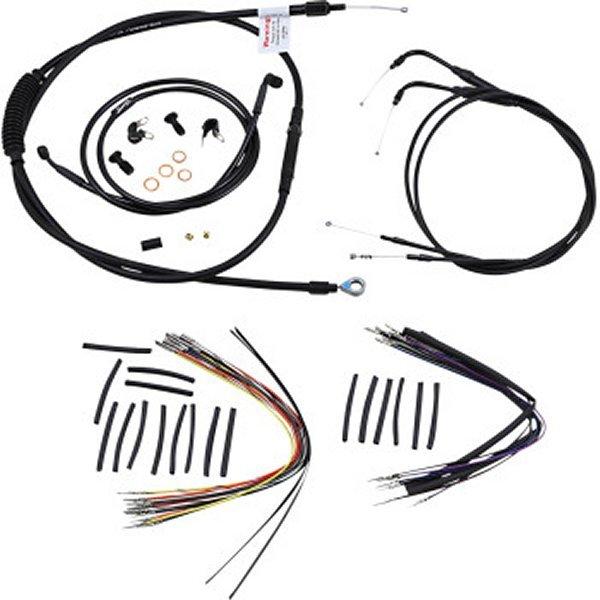 【USA在庫あり】 0610-0480 バーリーブランド Burly Brand ケーブルキット 黒 00年-06年 FXST、FXSTB、FXSTD 14インチ用 SP店