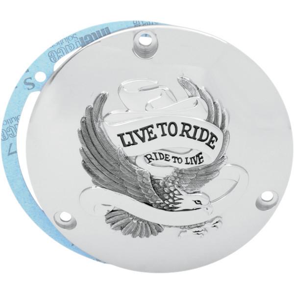 【USA在庫あり】 1107-0155 DRAG ダービーカバー 70年-98年 Big Twin LIVE TO RIDE クローム SP店