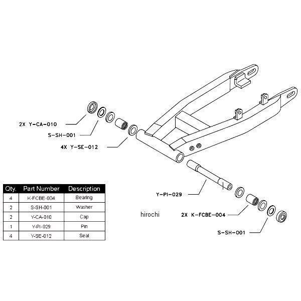 【USA在庫あり】 1302-0018 ピボットワークス Pivot works スイングアーム ベアリングキット 03年-11年 TT-R125 SP店の画像