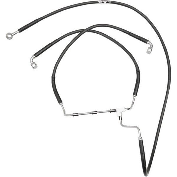 【USA在庫あり】 1741-3982 DRAG フロント ブレーキライン 黒ステンレス 14年以降 FLH ABS無 +8インチ SP店