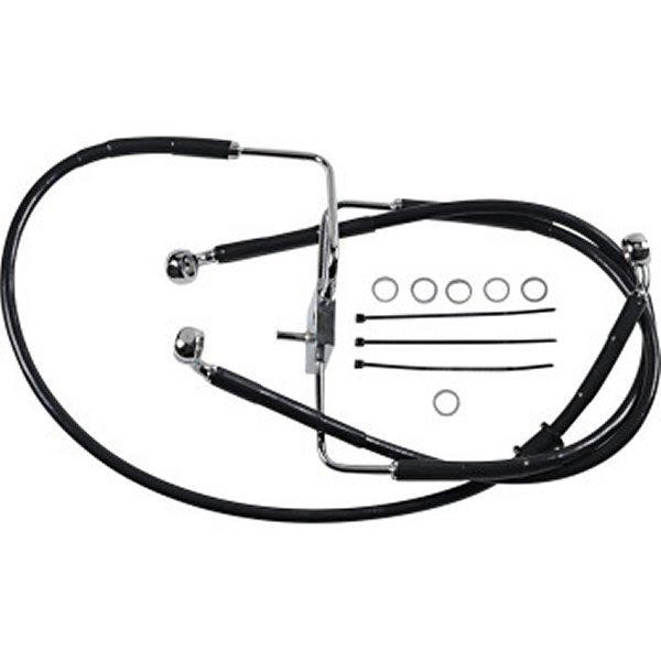 【USA在庫あり】 1741-5856 DRAG フロント ブレーキライン 黒ステンレス 16年以降 XL1200CX ABS無 +10インチ SP店