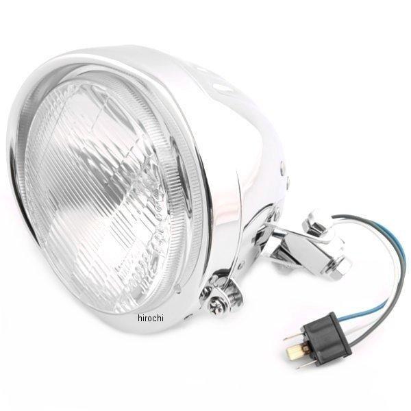 【メーカー在庫あり】 205-086 キジマ ヘッドライト 5.5インチ(140mm) アーマータイプ 12V/60/55W クローム SP店