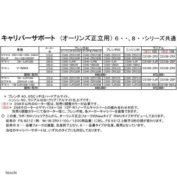 CS40-XJRB クレバーウルフ CLEVER WOLF キャリパーサポート オーリンズ正立用 φ298 ブレンボ40 ビッグ モノブロック ヤマハ XJR1300 SP店