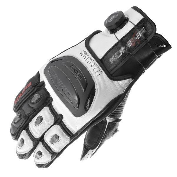 【メーカー在庫あり】 GK-254 コミネ KOMINE 春夏モデル ダイアルフィットスポーツレザーグローブ 白/黒 Lサイズ SP店
