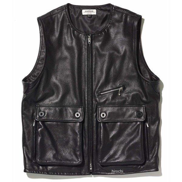 0521 カドヤ KADOYA 春夏モデル レザーベスト HUNTING VEST 黒 Sサイズ 