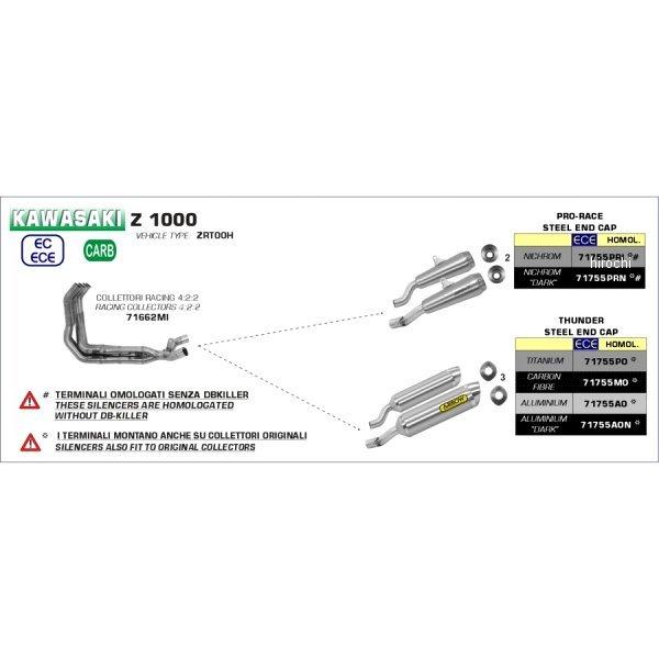アロー 71755AON-71662MI ARROW フルエキゾースト THUNDER デュアル 17