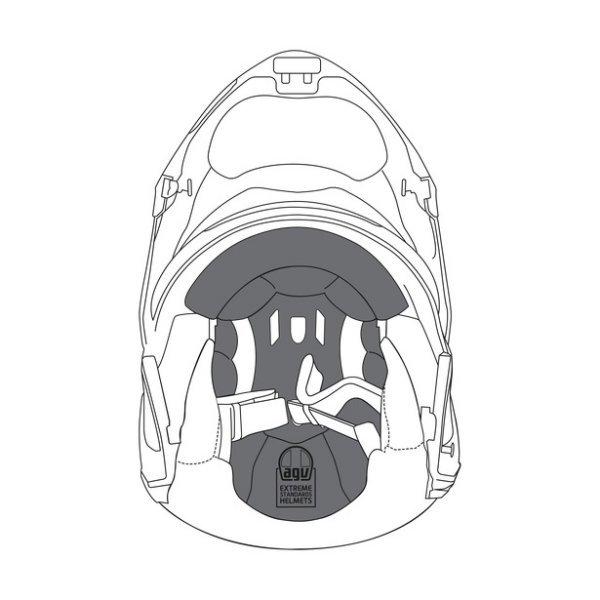 【メーカー在庫あり】 KIT1203099901 エージーブイ AGV トップパッド スポーツモジュラー アジアフィット 黒 Sサイズ SP店