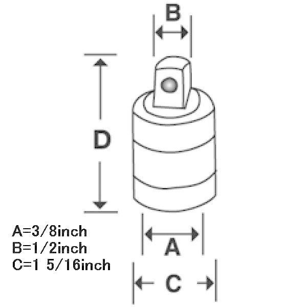 【USA在庫あり】 A2A スナップオン Snap-on 3/8インチ アダプター 3/8⇔1/2 全長 33mm SP店 |  | 02