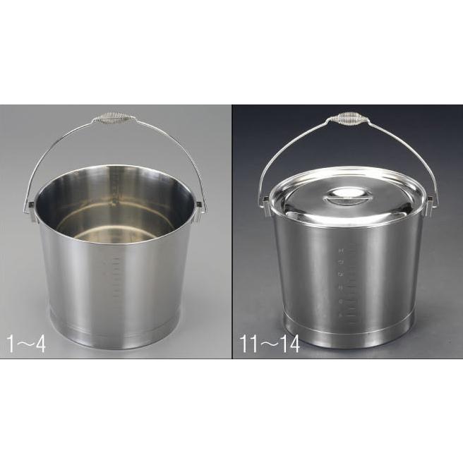 【メーカー在庫あり】 000012085294 エスコ ESCO 10L バケツ(目盛り付/ステンレス製) SP店