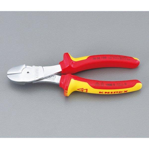 【メーカー在庫あり】 000012011890 エスコ ESCO 160mm2 強力型ニッパー 絶縁(グリップ付/メッキ) SP店