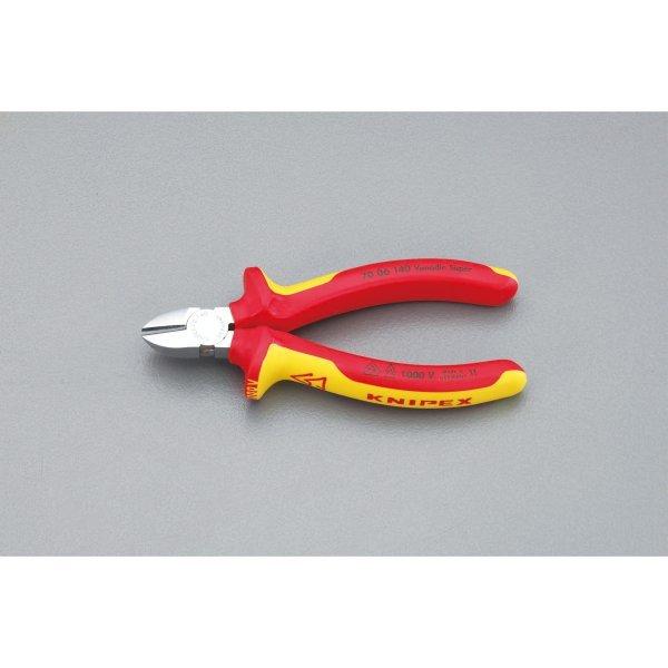 【メーカー在庫あり】 000012011897 エスコ ESCO 180mm 電工ニッパー 絶縁(グリップ付/メッキ) SP店