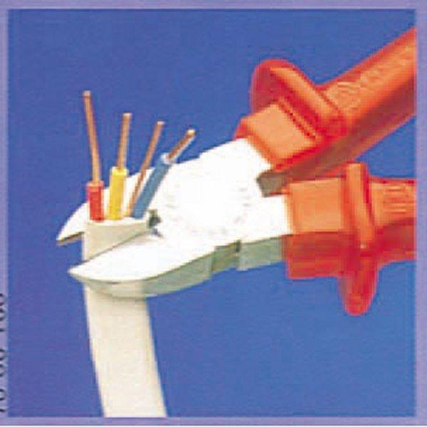 【メーカー在庫あり】 000012011897 エスコ ESCO 180mm 電工ニッパー 絶縁(グリップ付/メッキ) SP店の画像