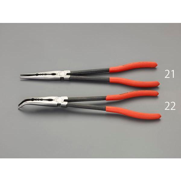 【メーカー在庫あり】 EA537L-22 エスコ ESCO 280mm ロングノーズプライヤー(45°ベント) SP店
