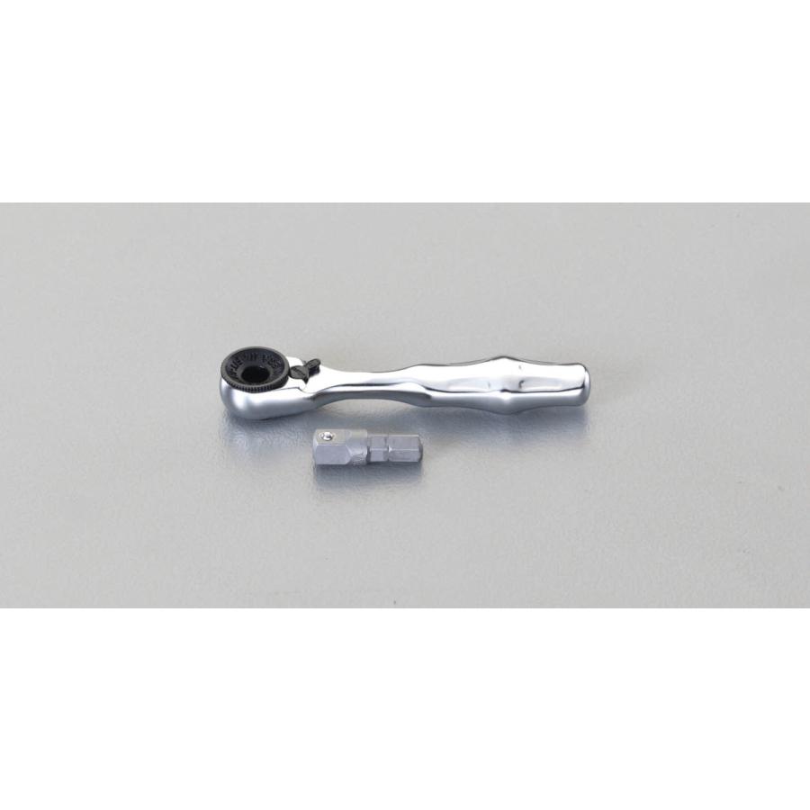 【メーカー在庫あり】 000012209255 EA562WA1 エスコ ESCO 1/4\"Hex/87mm ラチェットハンドル 1/4\""sqアダプター付 SP店"