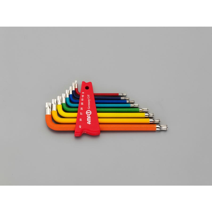 【メーカー在庫あり】 000012222044 エスコ ESCO 8本組 Ball Torx キーレンチ(マルチカラー) SP店