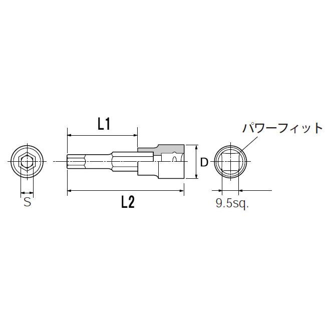 【メーカー在庫あり】 000012259183 エスコ ESCO 3/8"sqx7mm ショートHexビットソケット SP店 |  | 01