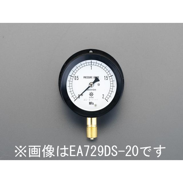 【メーカー在庫あり】 000012211006 エスコ ESCO G 3/8\"/100mm/0-5.0MPa 圧力計(つば付密閉) SP店"