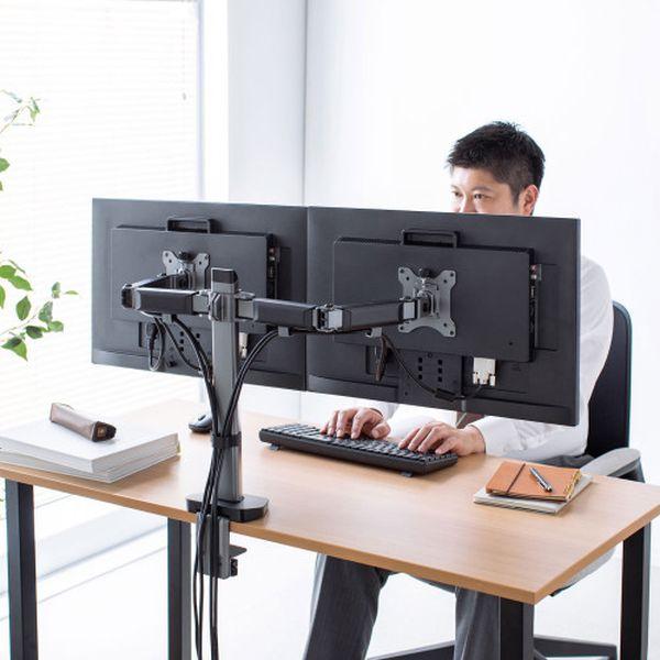 【メーカー在庫あり】 EA764AG-21 エスコ ESCO 380mm モニターアーム (水平可動/2面) SP店_1