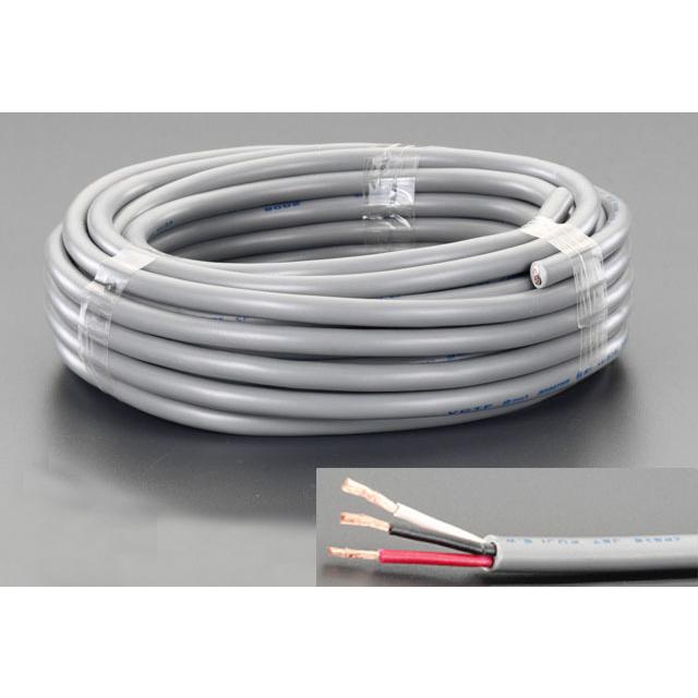 【メーカー在庫あり】 000012090971 エスコ ESCO 300V/17A/ 10m ビニールキャブタイヤケーブル(3芯/灰) SP店